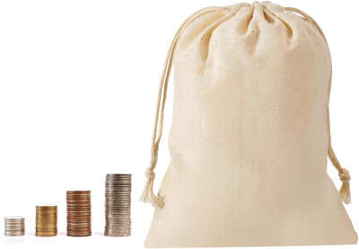 4''X3'' Coin Sacks Bag, 6 Pack Bank Coin Deposit Change Transit Bags Canvas Mon...
