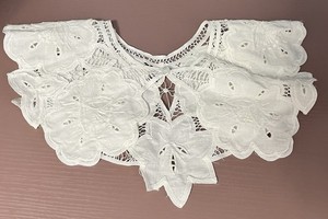 Vintage Handmade Battenberg Lace Collar 11”1/2” Long And 4” Wide