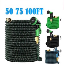 Expanding Expandable Flexible Garden Water Hose w Spray Nozzle 25, 50, 75, 100FT