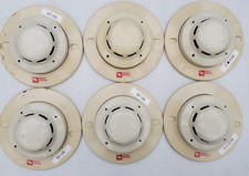 Lot of 6 Used Silent Knight SD505-APS Smoke Detectors with SD505-6AB Bases