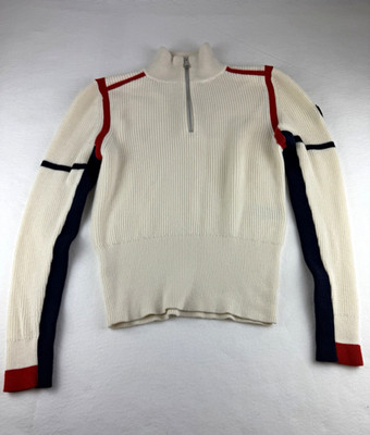 Helly Hansen Women s Colorblock Knit 1/4 Zip Wool Blend Sweater M