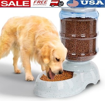 Large Capacity Dog Food Dispenser Automatic Feeder Easy Clean Non-Slip Base New