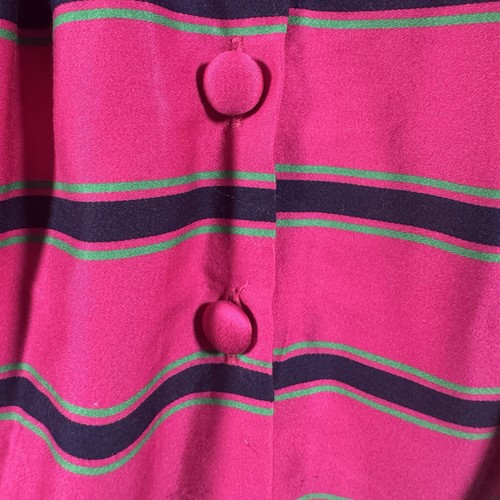 Ralph Lauren Sleeveless Dress Girls 12 Hot Pink Blue Stripe Lined Fit & Flare - Picture 6 of 11