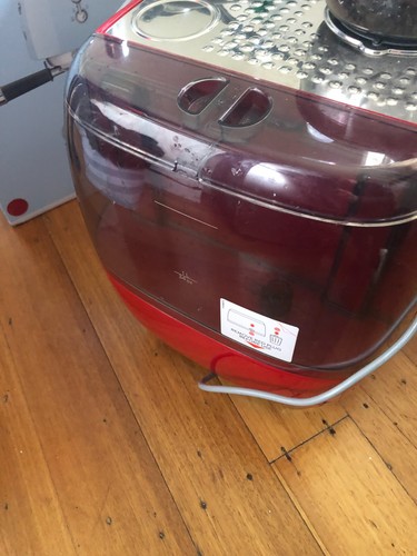 RED Smeg 50's Style Espresso Manual Coffee Machine with Grinder Beans on Board - Picture 8 of 10