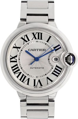 Cartier Ballon Bleu W69012Z4 Stainless Steel Silver Guilloche dial 42mm Automati