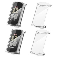 4 Pack for Fitbit Charge 6/Charge 5 Smartwatch Case, Clear Clear Clear Clear