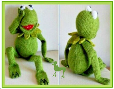 STRICKANLEITUNG Frosch Muppet Kuscheltier weich Baby Kleinkind Geschenk DK groß Maskottchen