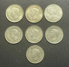 Canada 1945/42/43/45/46/47/68 25 Cents Silver Coins: Lot of 7 ASW:1.05 oz