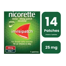 2 x Nicorette Invisi - 25mg Patch Nicotine Invisipatch 7 Patches-Step 1