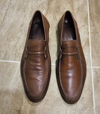 Men's Bruno Magli Leather Slip On Tabarro Shoes Loafers Brown MO 2200 Sz 10.5