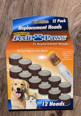 Pedi Paws Pet Nail Trimmer Genuine Replacement 12 Pack Filing Heads New