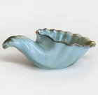 FRANKOMA Pottery Horn of Plenty Cornucopia Bowl Dish Green #222 FREE SHIPPING