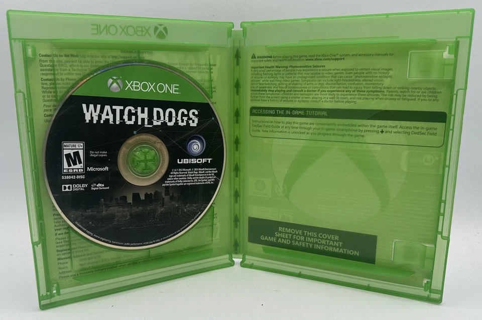 Watch Dogs Microsoft Xbox One Video Game Ubisoft No Manual Rated M 2014 - Image 3 of 4
