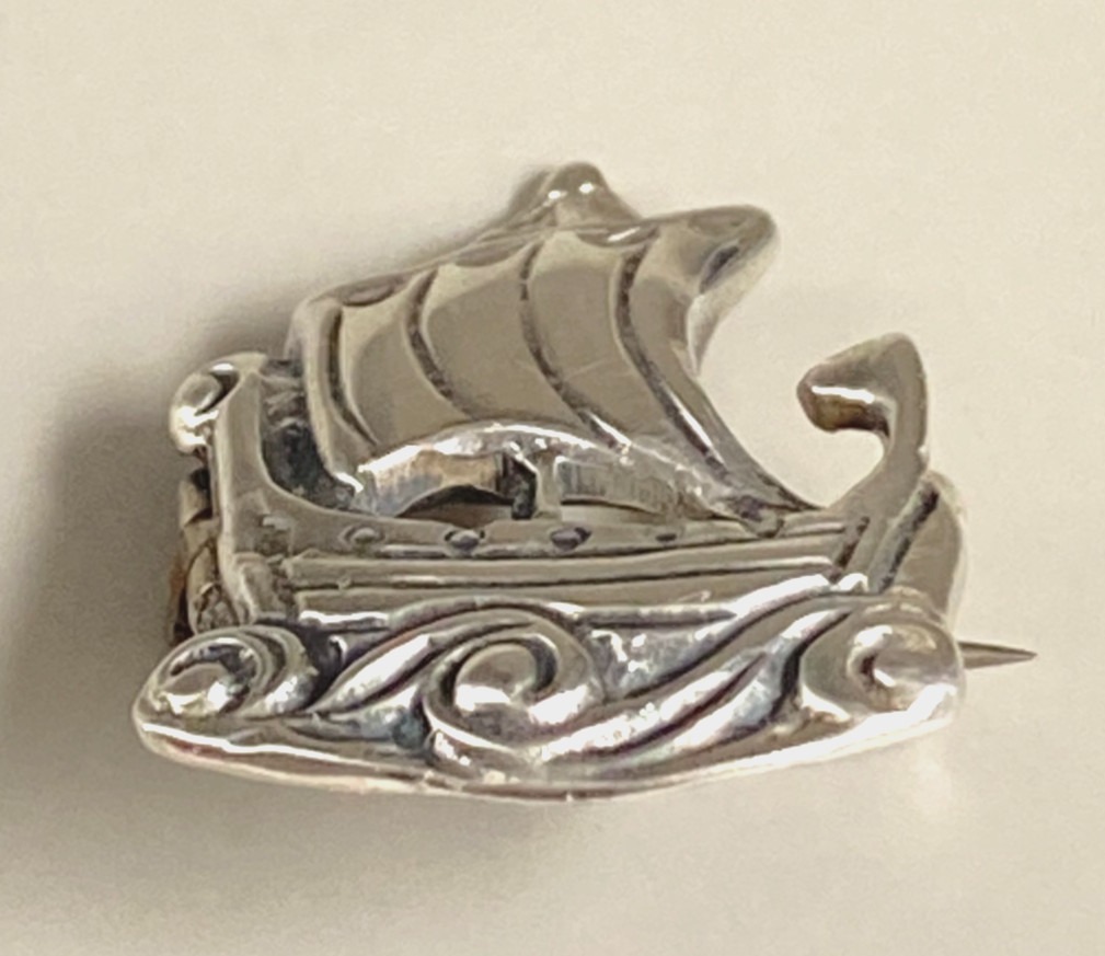 Antique c1910s Scottish Solid Silver Viking Longs… - image 4