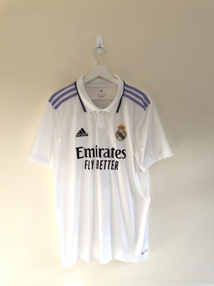 Authentic Real Madrid 2022/23 Home Football Shirt Adidas *BENZEMA ...