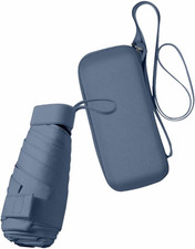 Mini Travel Sun Umbrella for Purse with Case,Small Compact UV Umbrella Protectio