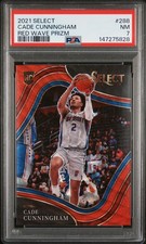 2021 PANINI SELECT RED WAVE PRIZM #288 CADE CUNNINGHAM ROOKIE RC PSA 7
