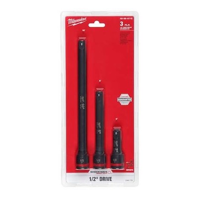Milwaukee Tool 49-66-6715 3 Pc. Shockwave Impact Duty 1/2 In. Drive Extension