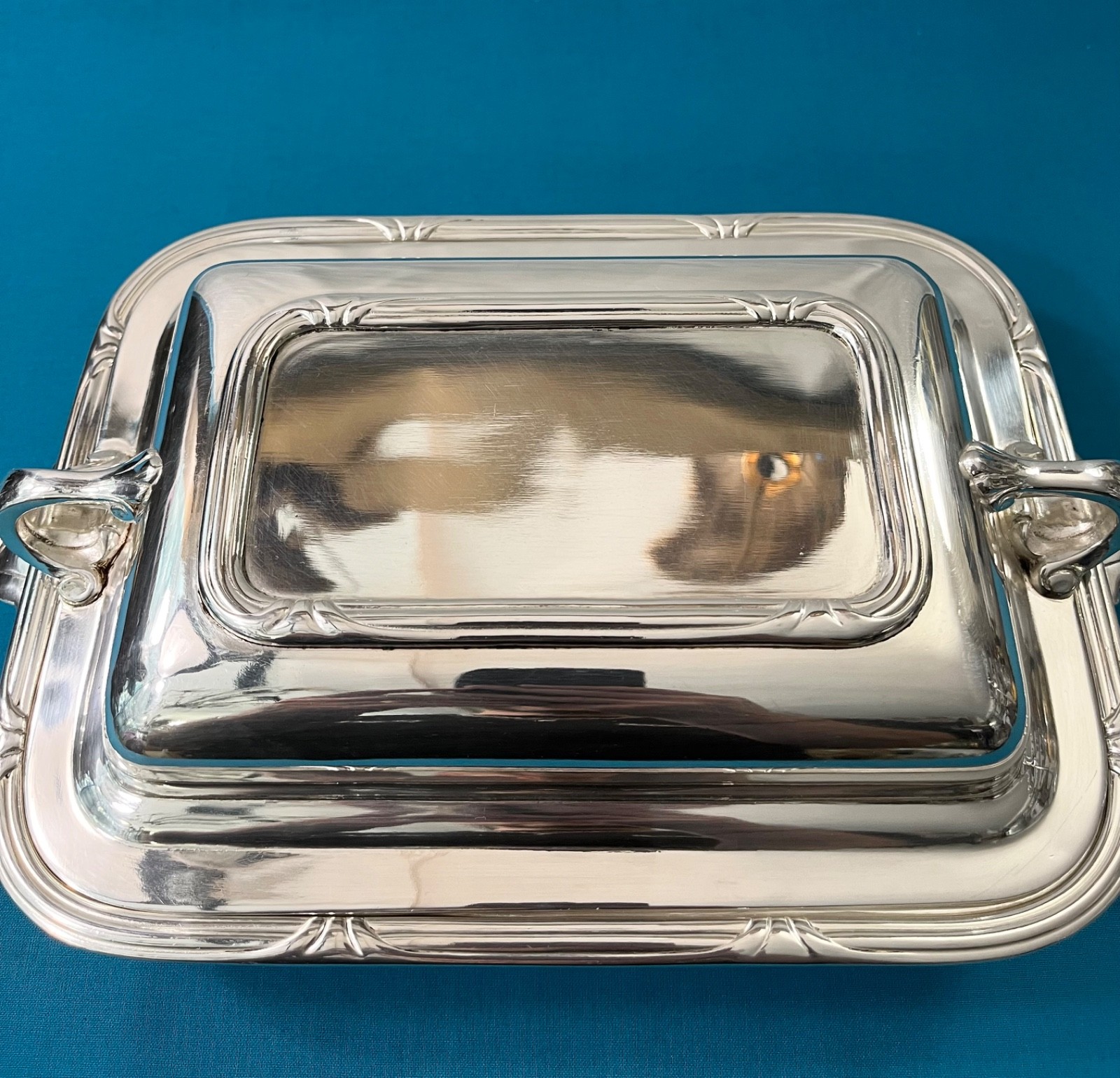 RARE ERCUIS Rectangular Vegetable Model BEAUTIFUL Silver Metal Serving Flat