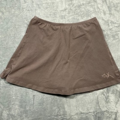 Los Angeles Apparel Skort Womens Medium Brown No Wrong Moves Cotton Spandex USA