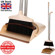 Dustpan & Brush Set Plastic Long Handle Dust Pan Heavy Duty Cleaning Sweeper