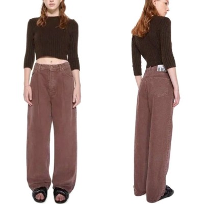MOTHER Snacks Pleated Fun Dip Puddle French Toast Brown size 31 NWOT