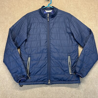 Peter Millar Hyperlight Quilted Jacket Men's Small Navy Blue Full Zip Puffer