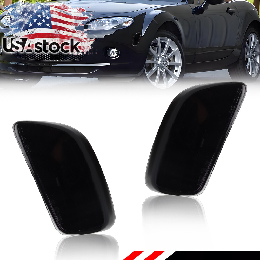 Smoke Lens Front Bumper Side Marker Light For 2006-2008 Mazda MX-5 Miata - 2 Pack
