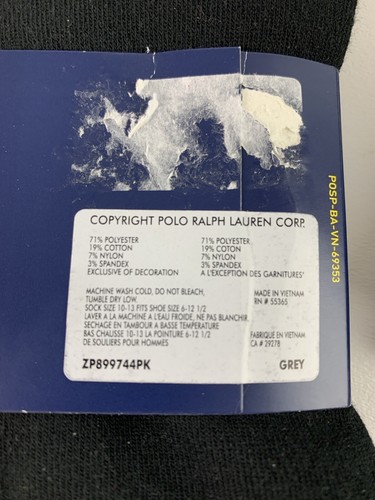 CALZINI POLO UOMO NUOVI 2 CONFEZIONI 4 PAIA NERO GRIGIO TAGLIA 6-12 1/2 nuovi senza etichette - Foto 2 di 2