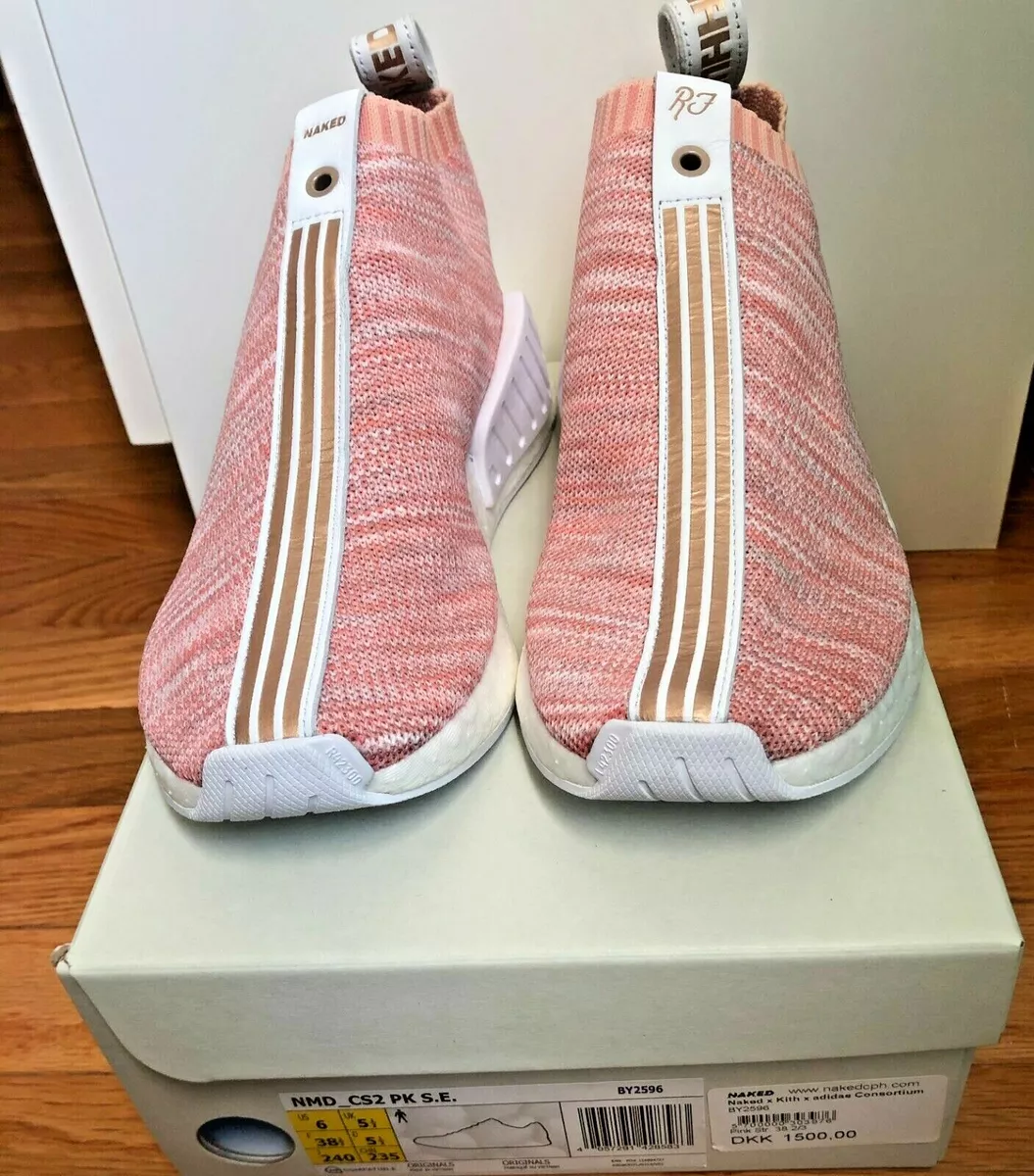 Adidas NMD CS2 x NAKED x KITH Primeknit Pink Size 6