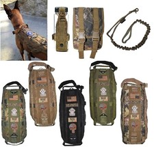 TACTICAL DOG VEST HARNESS CANINE MOLLE BAG HUNTING TRAINING MILITARY LEASH PATCH