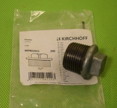 Kirchhoff Temperguss Stopfen 3/4'' verzinkt Schraubfitting Fitting (5A)