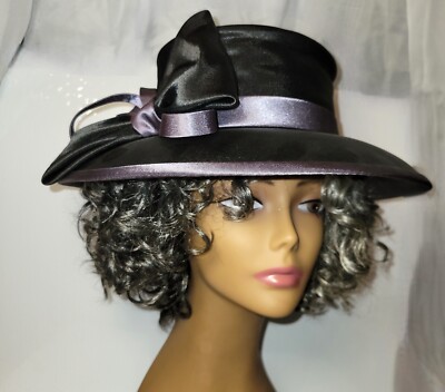 August Accessories Fine Millinery Collection Black New August Hat Company Black Citrine Widebrim One Size Meet  main image 3