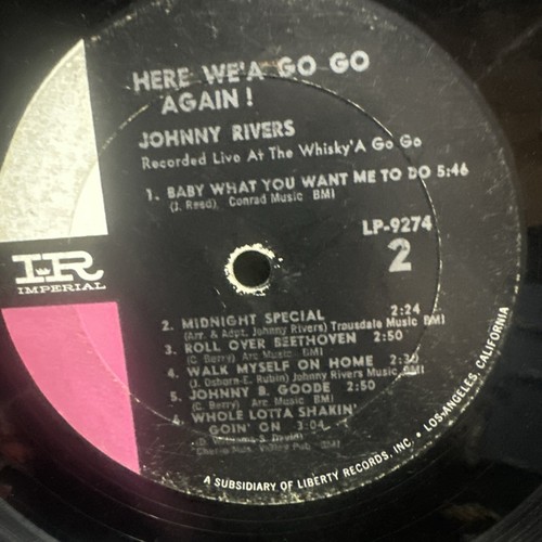 JOHNNY RIVERS Here We a Go Go Again '65 Imperial Vinyl STEREO LP-921-4 - Picture 3 of 4