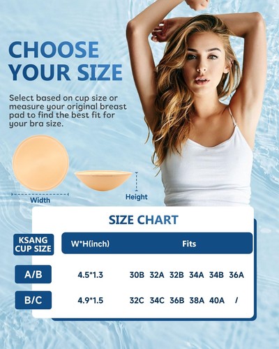 Waterproof Bathing Suit Inserts 4 Pairs Round Swimsuit Pads Inserts Bra Cups ... - Picture 6 of 7