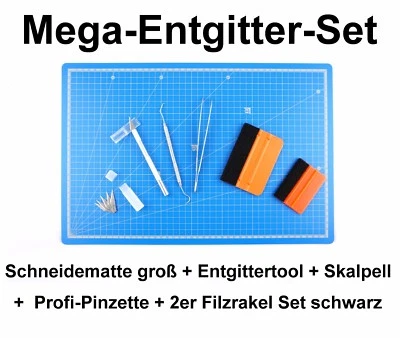 MARKENLOS Mega-Entgitter-Set Schneidematte A3+Pinzette+Entgittertool+Skalpell+2 Filzrakel