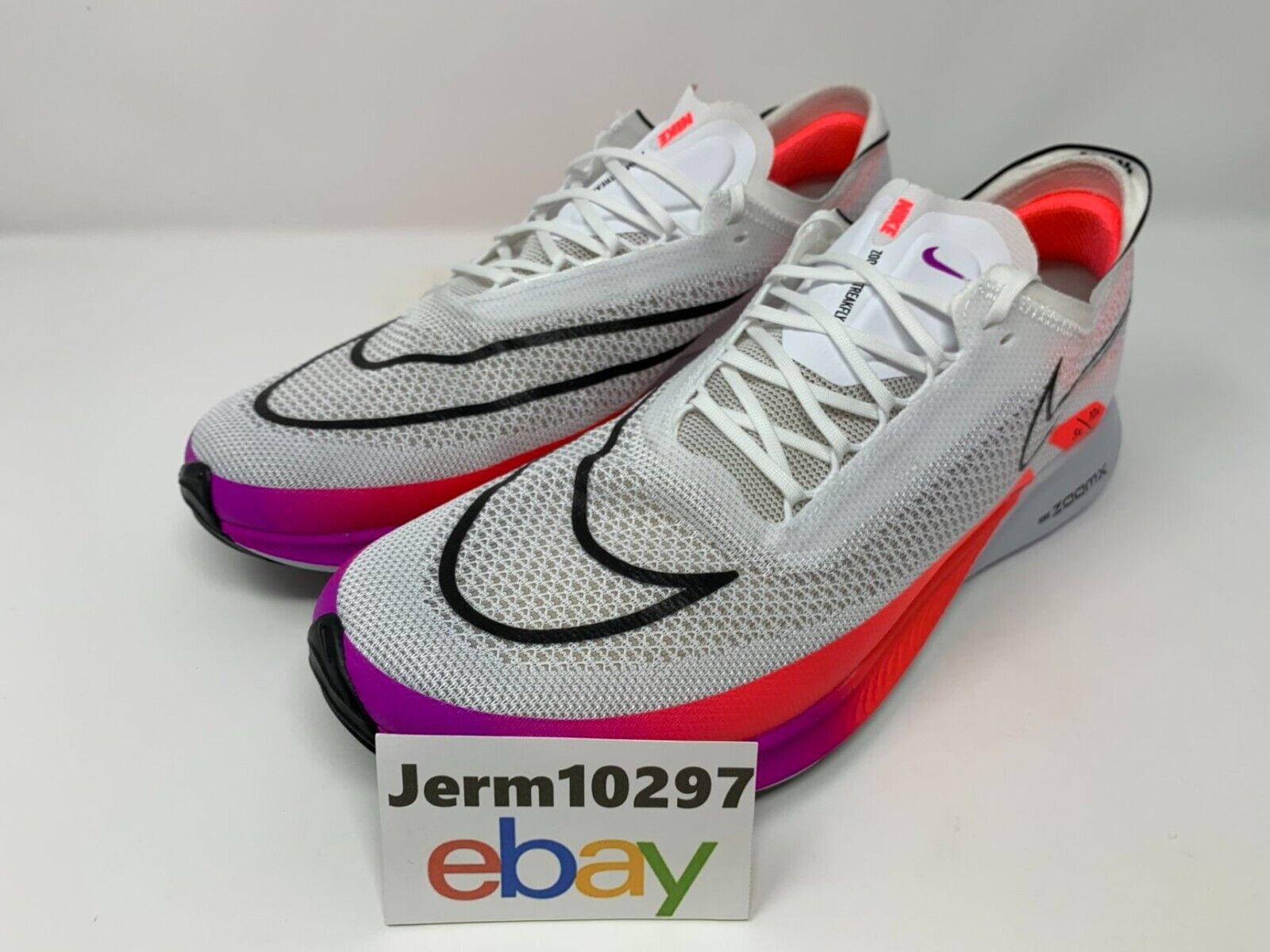 Nike ZoomX Streakfly White Black Flash Crimson Purple DJ6566 100 Men's Size  12.5