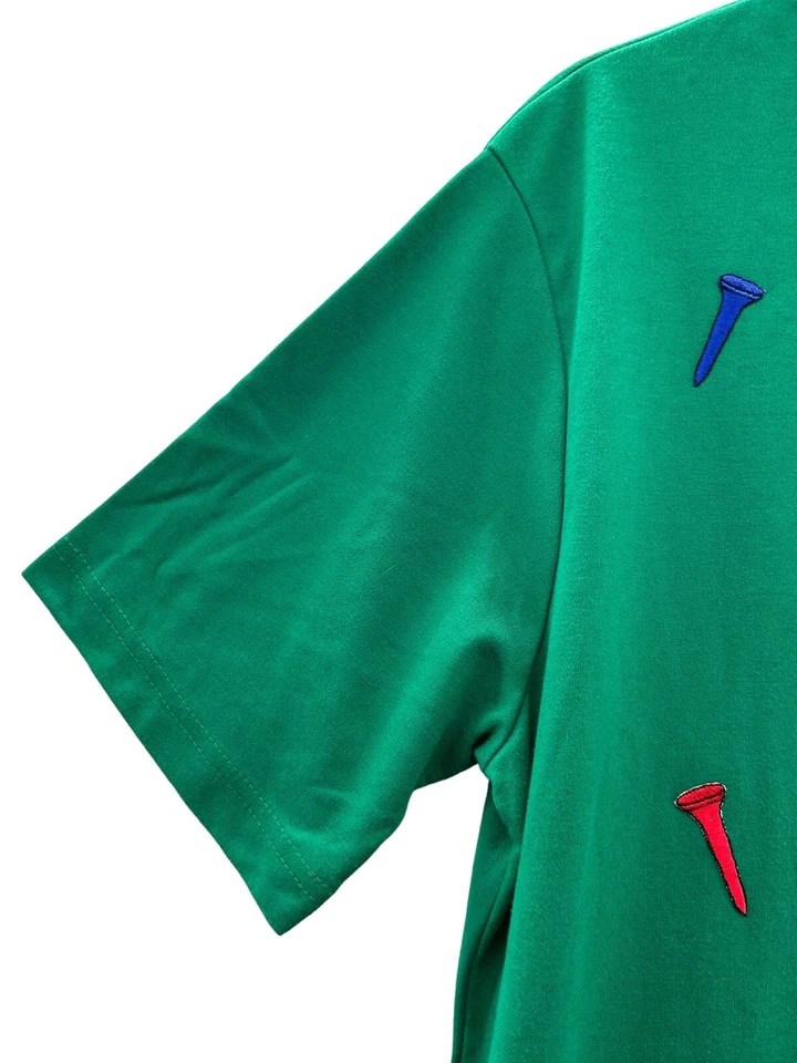 Bon Worth Mens T Shirt Vintage Embroidered Golf Tees Balls Size Medium Green USA - Image 4 of 4