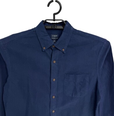J. Crew Men's Long Sleeve Navy Blue Button Up Collared Dress Shirt Size M |  eBay