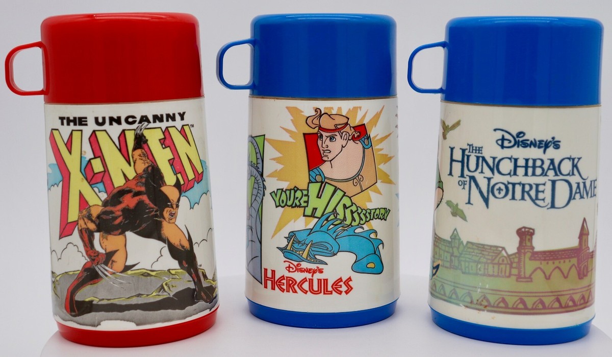 【激安通販 オンラインショップ】 3 Thermos Insulated 8oz Lunchbox Kids Brand Aladdin Vintage 0.5リットル未満