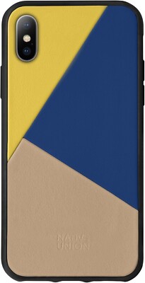Native Union Clic Intarsien Luxus Mode Leder Etui Abdeckung iPhone X XS Kanarienvogel