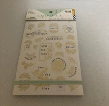 The Paper Studio - Agenda 52 - Black & Gold Foiled - Positive Theme -