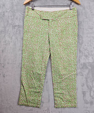 Lilly Pulitzer Animal Print Capri Pants Womens Sz 4 Green Geometric Casual