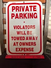 Private Parking Violators Will Be Towed Away Heavy Gauge Metal No Parking Sign