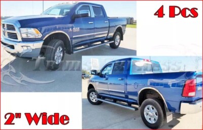 for:2009-2018 Dodge Ram 1500 w/Chrome Bumper Stainless Fender Trim Wheel Well 2''