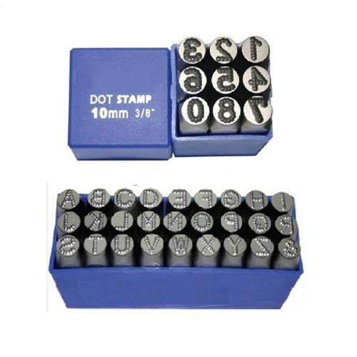 6mm-10mm Dot Stamp Steel English Metal Punch Stamps Alphabet Wood Leather Etc - Picture 4 of 5