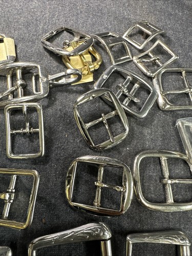 Tandy Leather Factory Belt Buckles Lot of 30 Various Sizes and Finishes Saddles - Picture 6 of 11