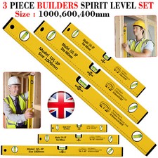 Professional 3x Spirit Level Set Builders DIY Tool Aluminium 400 600 1000mm Long