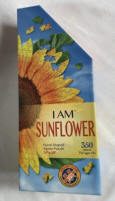 SEALED  I Am Sunflower  350 Piece Jigsaw Puzzle by Madd Capp ~ Floral & Shaped!