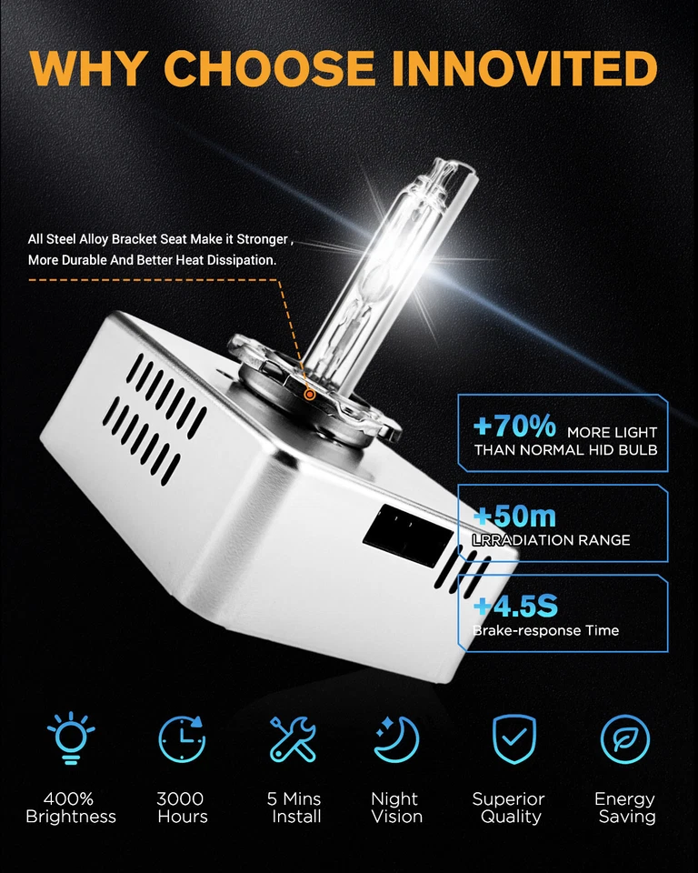 2X D5S farol de xenônio lâmpada HID para Chevrolet Silverado 1500 GMC Sierra Audi - Imagem 3 de 4